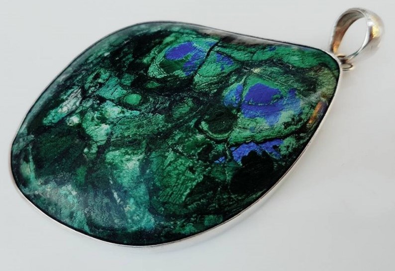 Stříbrný přívěsek azurit a malachit