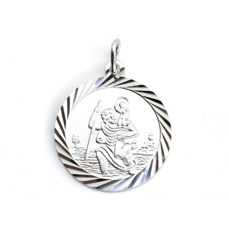 Svatý kryštof, ochrnce cestovatelů, stříbrný přívěsek