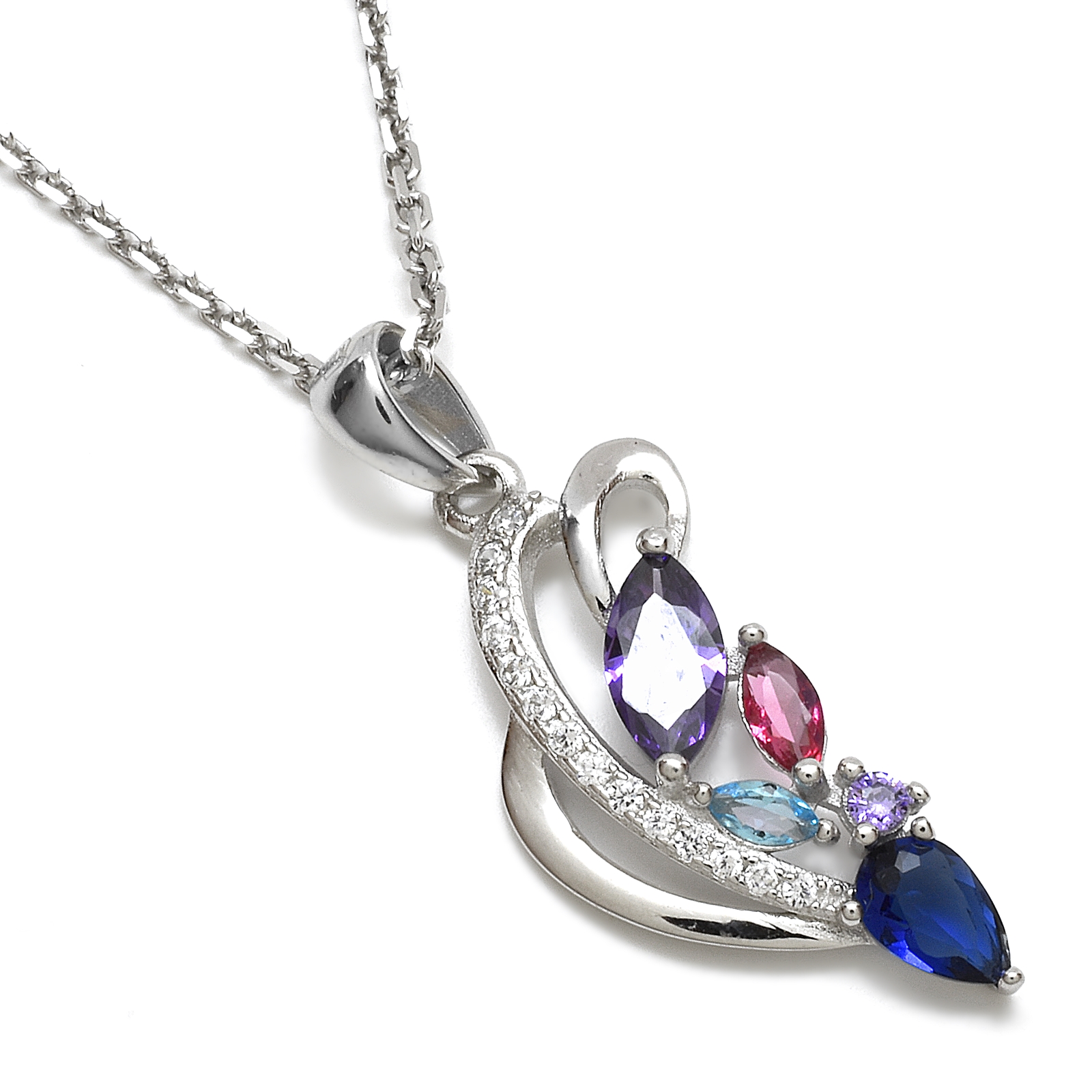 Stříbrný barevný přívěsek