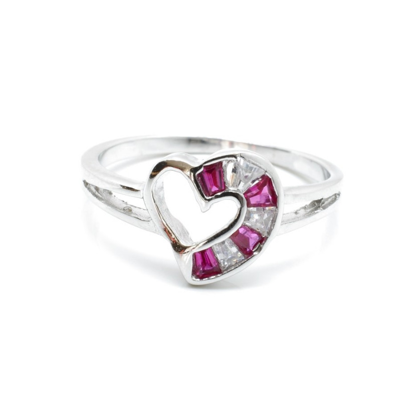 Dětský stříbrný prstýnek s růžovými zirkony