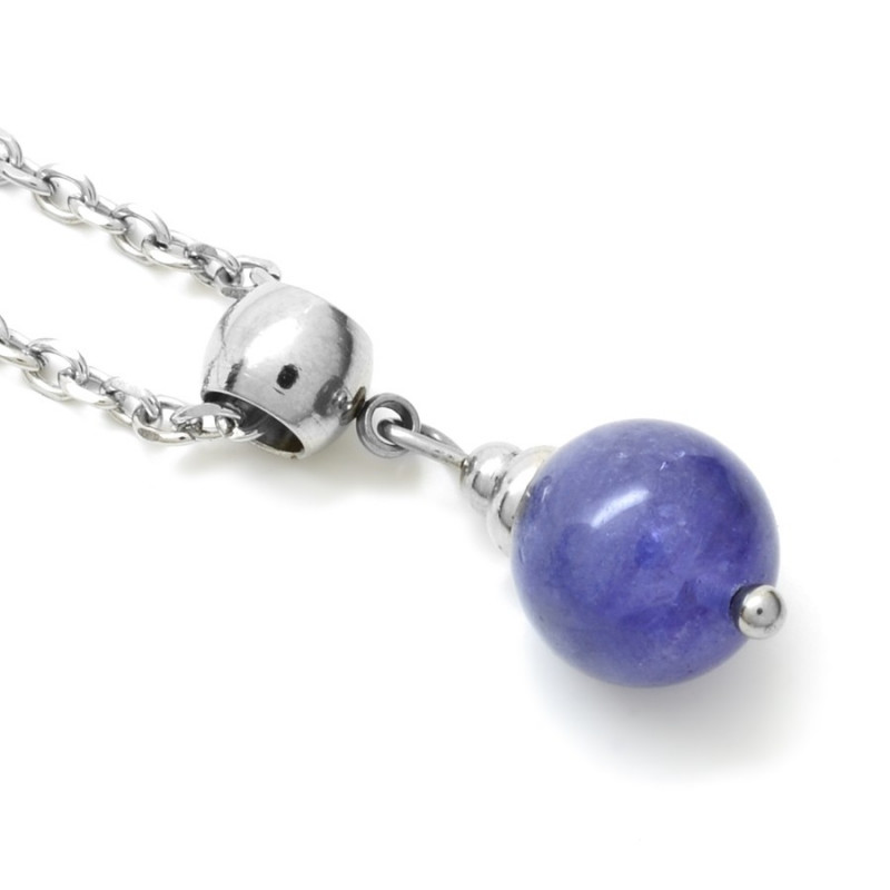 Ocelový přívěsek tanzanit, kulička