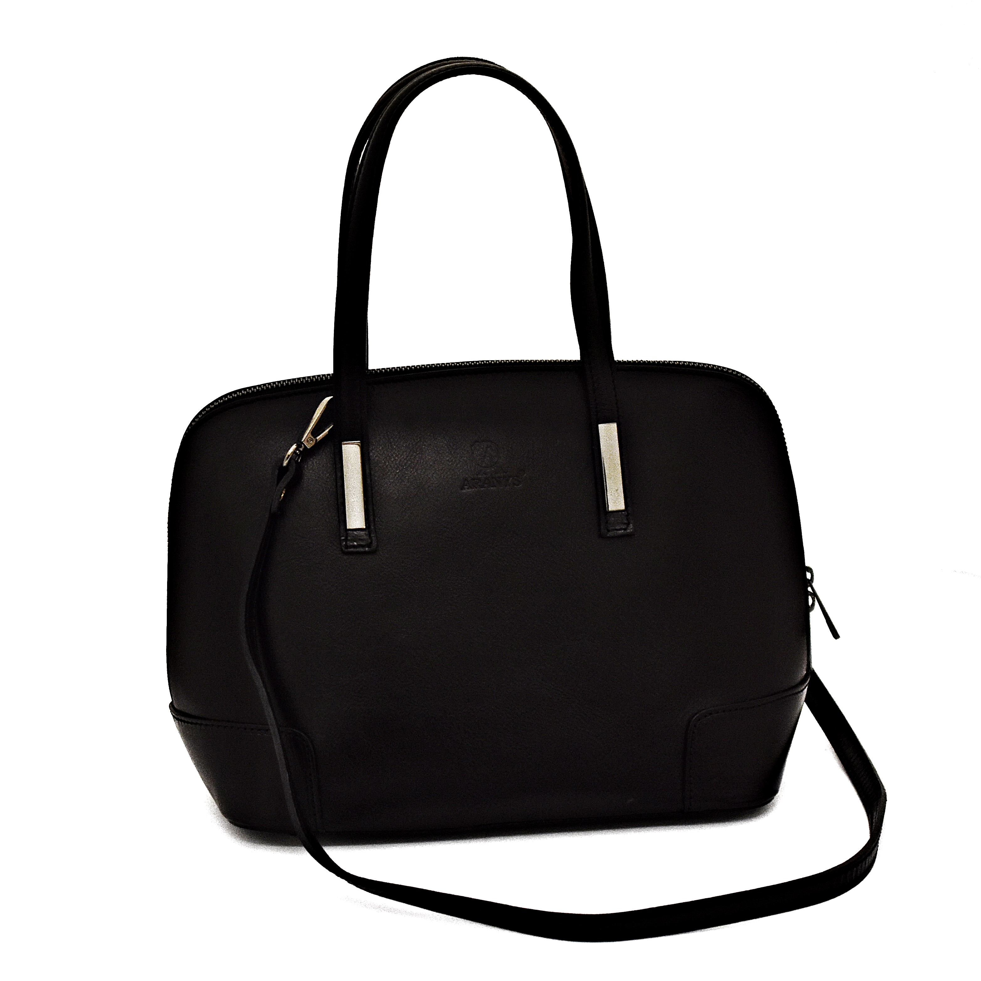 Černá kožená kabelka Aranys