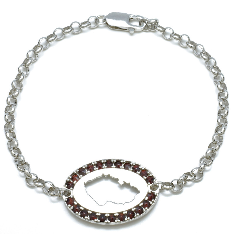 Stříbrný náramek s granáty, republika