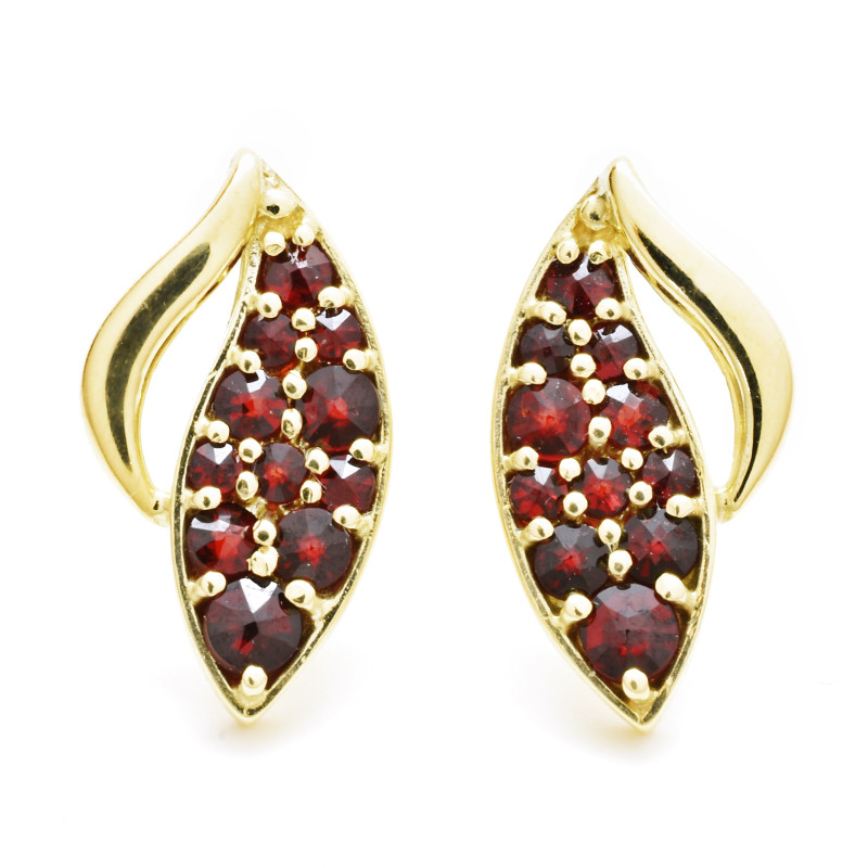 Zlaté náušnice s českými granáty