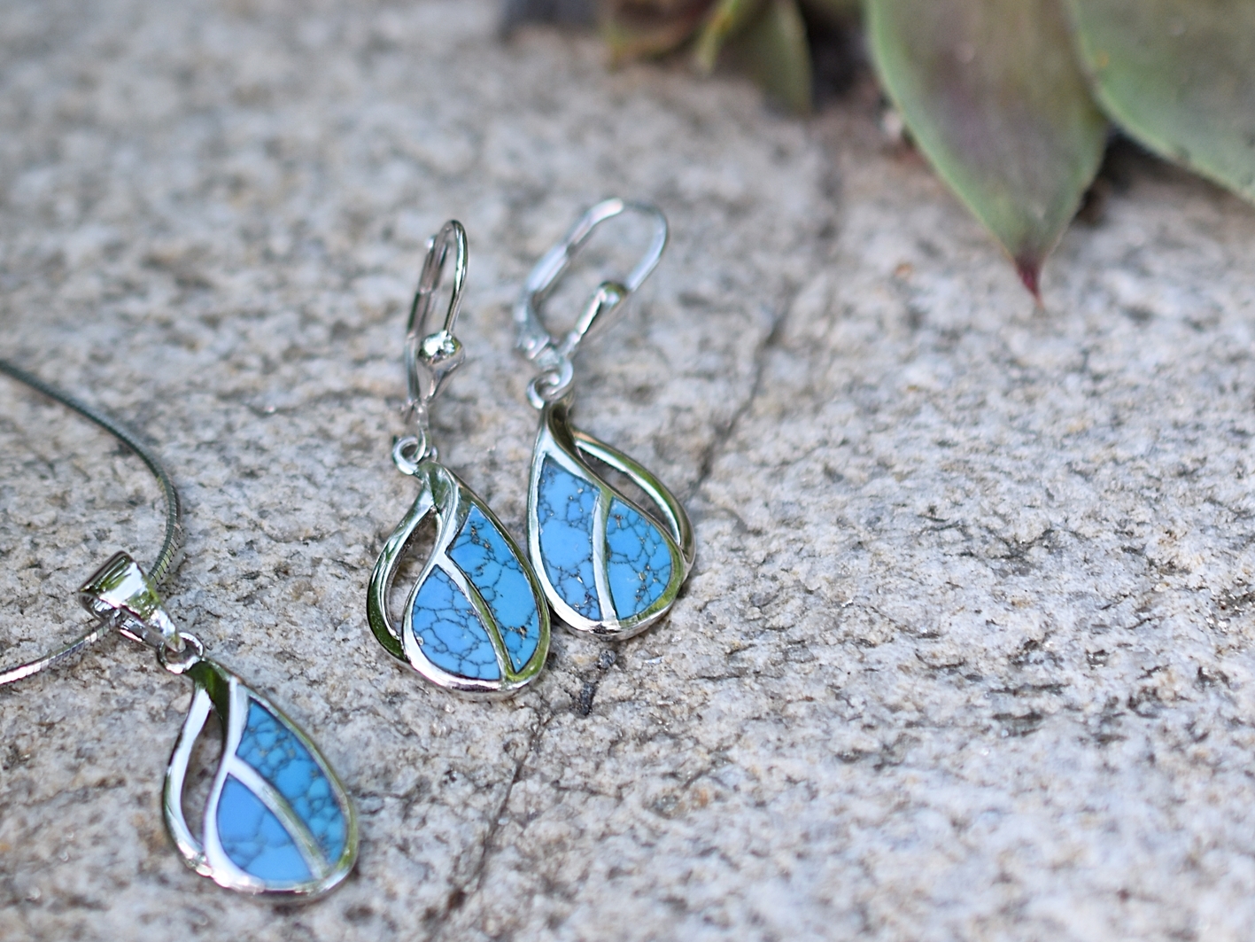 Stříbrná souprava s tyrkysem