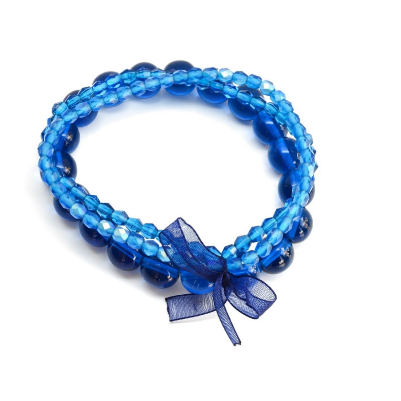 Modrý perličkový náramek