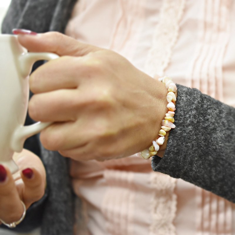 Náramek růžový andský opál