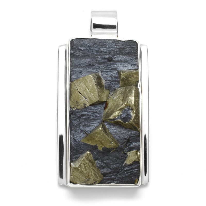 Stříbrný přívěsek s pyritem