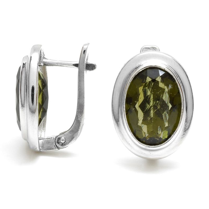 Jedibnečné náušnice s vltavíny, česká výroba