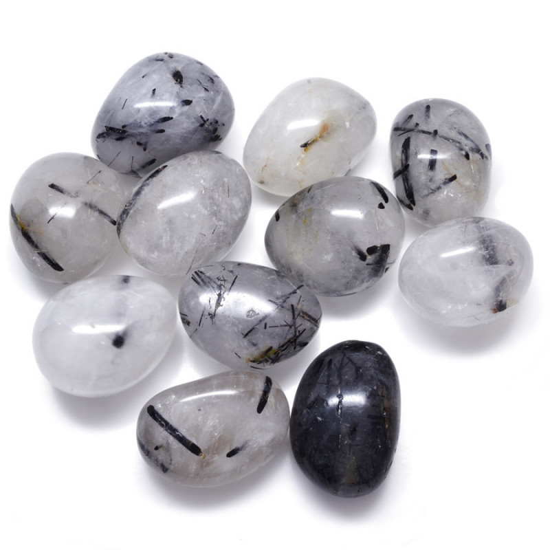 Valounky křišťál s turmalínem