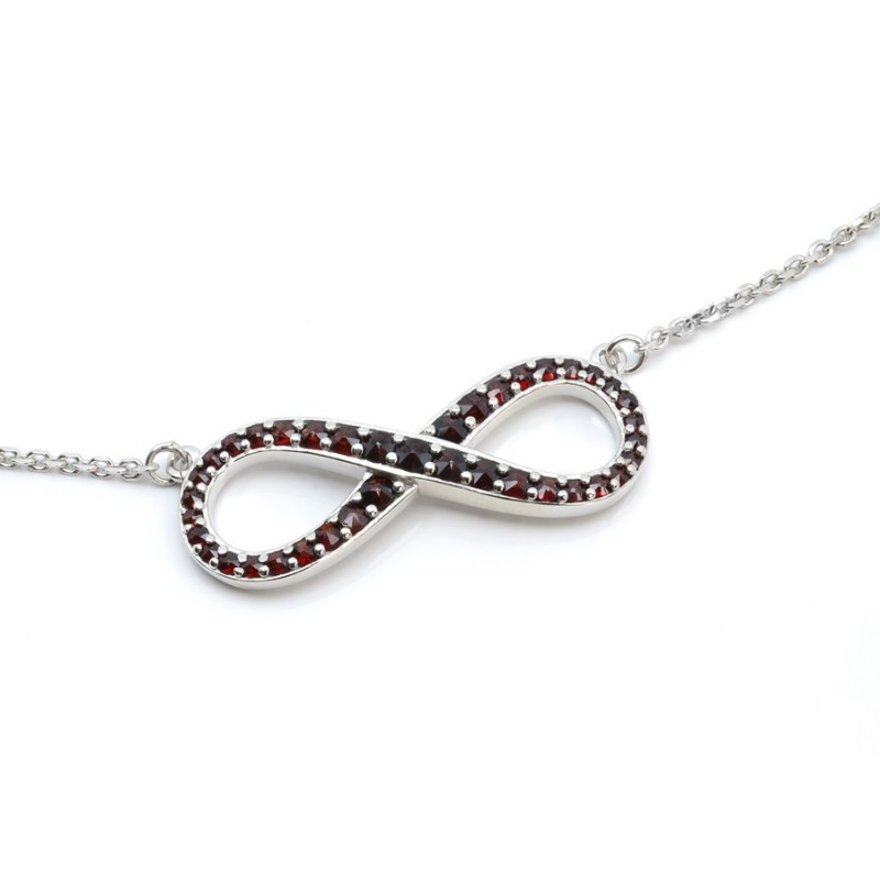 Náhrdelník nekonečno s českými granáty