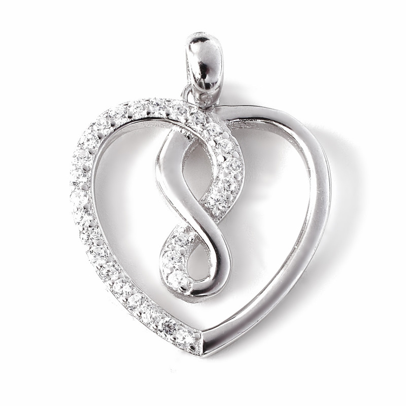 Stříbrný přívěsek srdíčko s nekonečnem