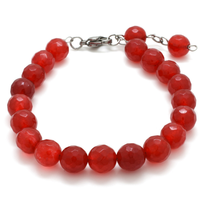 Náramek brazilský rubín, s ocelovým zapínáním