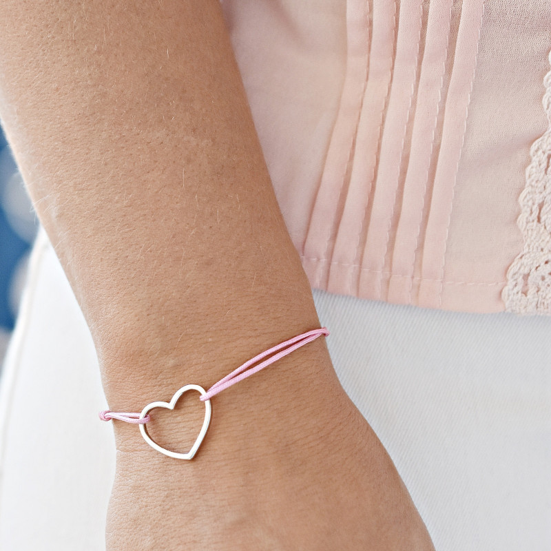 Růžový náramek srdce
